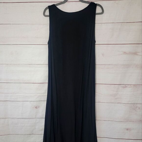Eileen Fisher Black Maxi Dress Boho Bohemian Womens size Large - Picture 9 of 9
